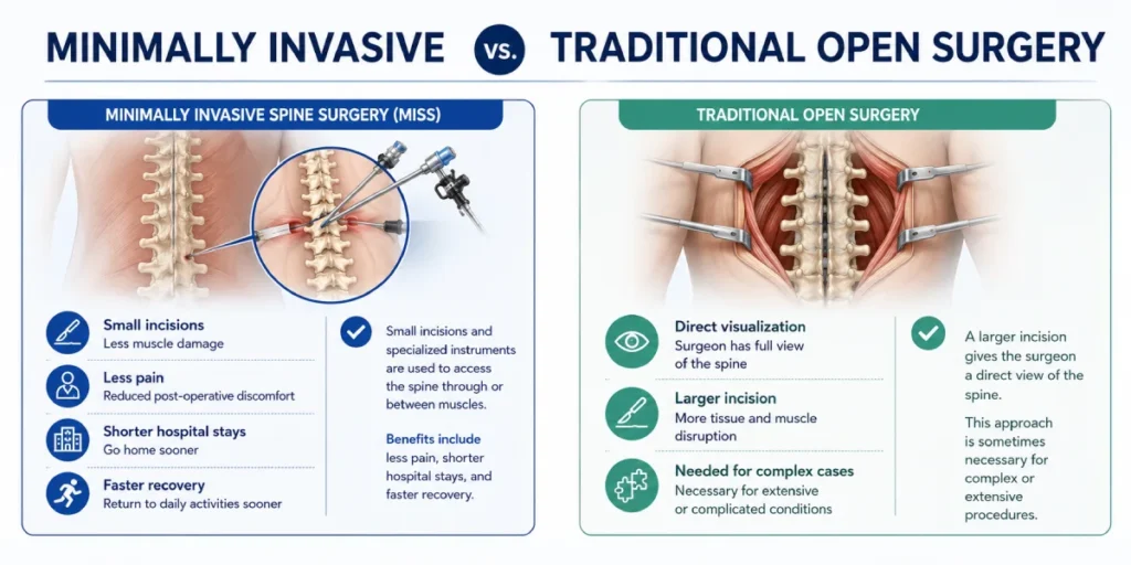 minimally invasive vs. traditional open surgery