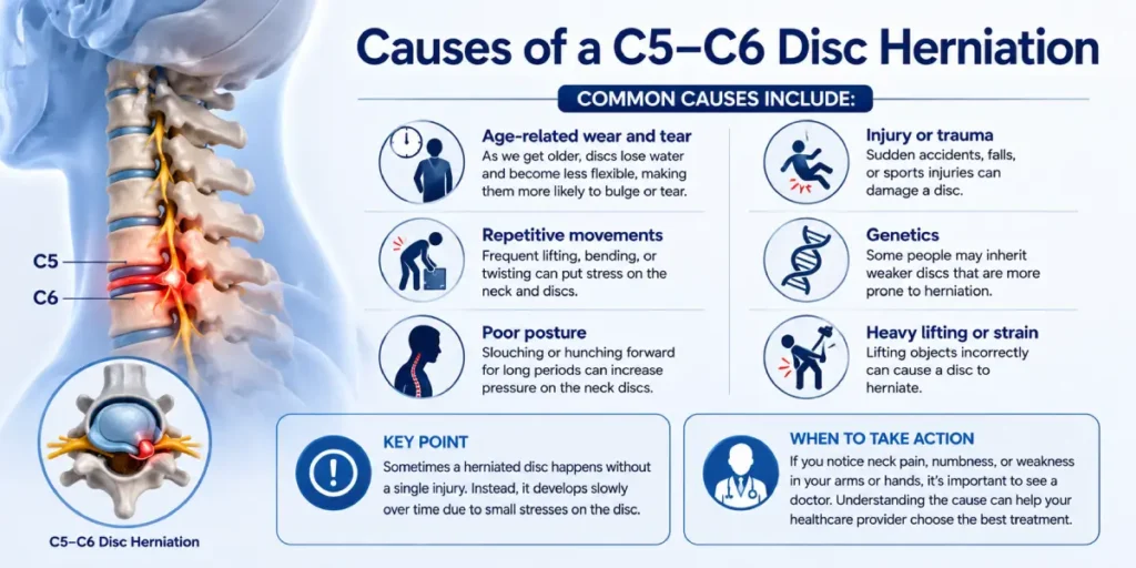 causes of a c5–c6 disc herniation