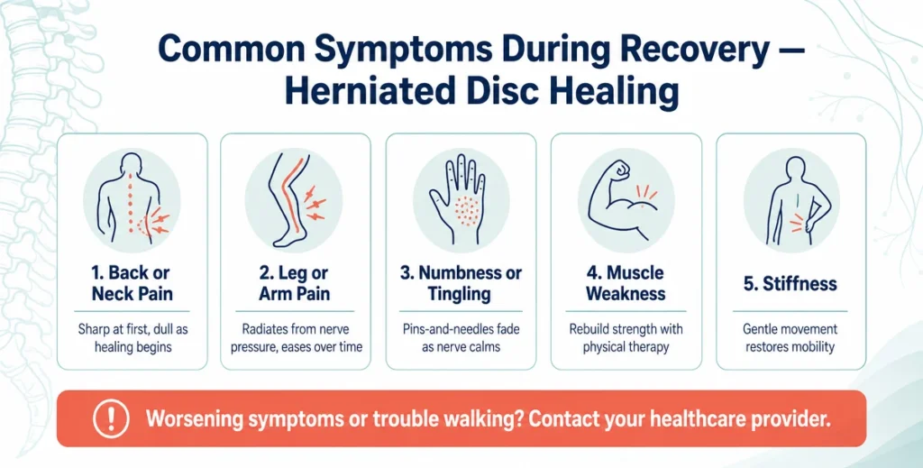 common symptoms during recovery