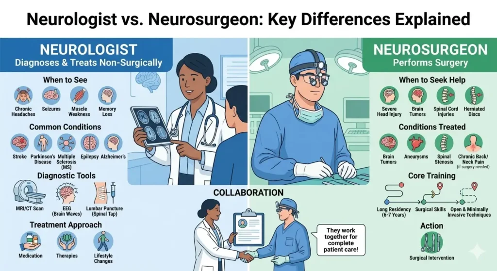 Neurologist vs. Neurosurgeon