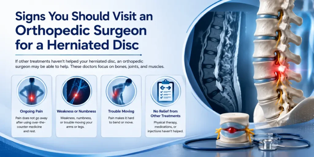 orthopedic surgeon herniated disc sign