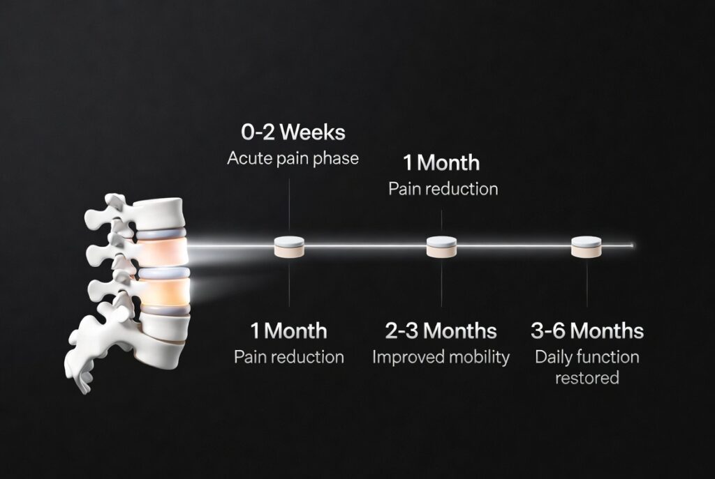 how long does a herniated lumbar disc take to heal