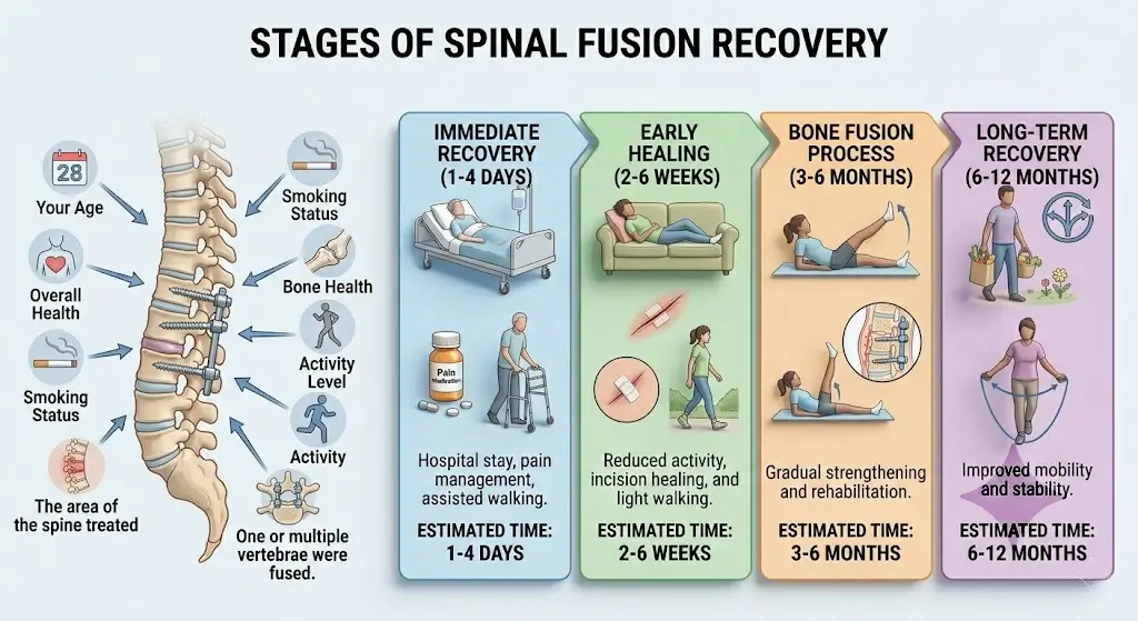 Stages of spinal fusion surgery recovery clean